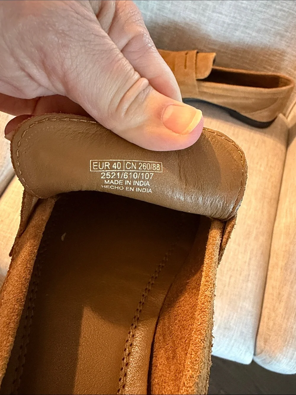 Zara women's Suede Loafers in Cognac Brown - Picture 3 of 6